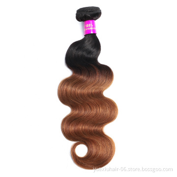 1B/30 Brazilian Body Wave Hair Bundles Cuticle Aligned Raw Virgin Hair Weave 1 Piece Ombre Human Hair Extensions